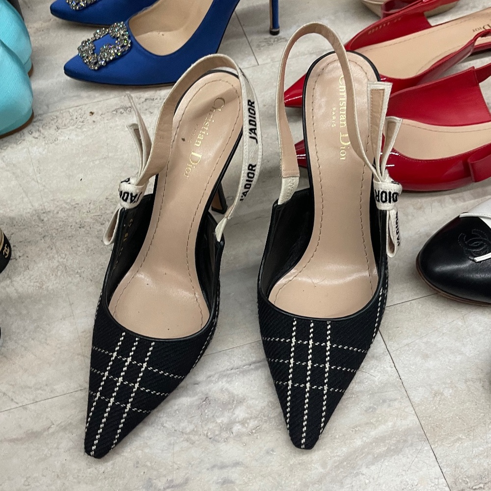 J'Adior Slingback Pump Black Technical Fabric